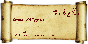 Amma Ágnes névjegykártya